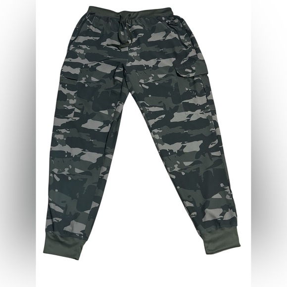 Maroaut Other - Camo Cargo Jogger Pants Mens Large Green Stretch Tactical Zip Pocket Athleisure
